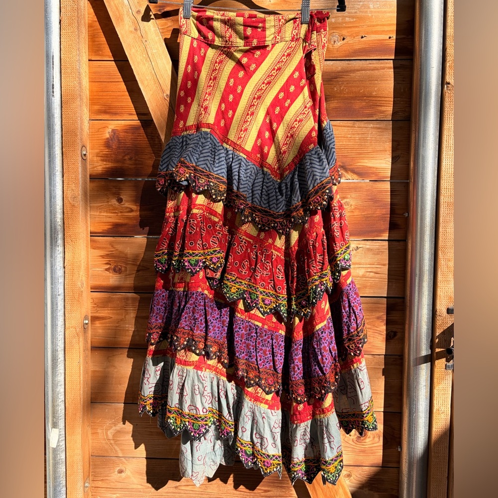 Bohemian Multi-Color Tiered Skirt